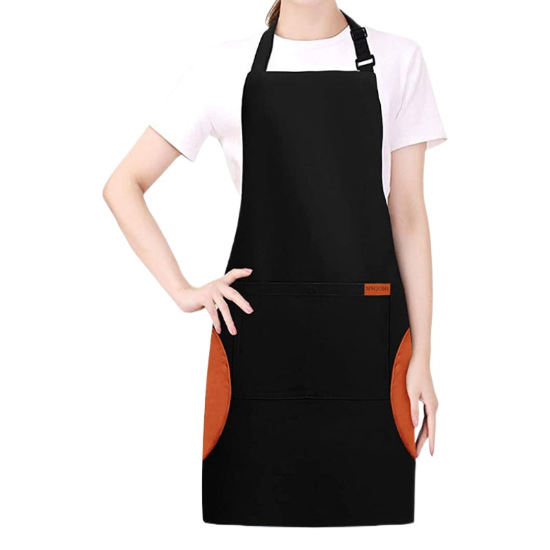 [Ventas directas de la fábrica] Delantal de mano borrable costura contraste color poliéster sin mangas sobretodo cocina delantal del Hogar Femenino