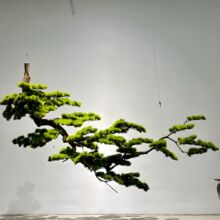 倒挂松树悬挂悬崖式迎客松侧挂景观绿植造景橱窗仿生摆件玄关造景