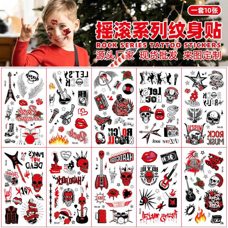 Cross-Border Hot-Selling New Cartoon Trendy Rock Band Hot Girl Party Temporary Eco-Friendly Stickers Long-Lasting Tattoo Stickers Cross-Border Hot-Selling New Cartoon Trendy Rock Band Hot Girl Party Temporary Eco-Friendly Stickers Long-Lasting Tattoo Stickers