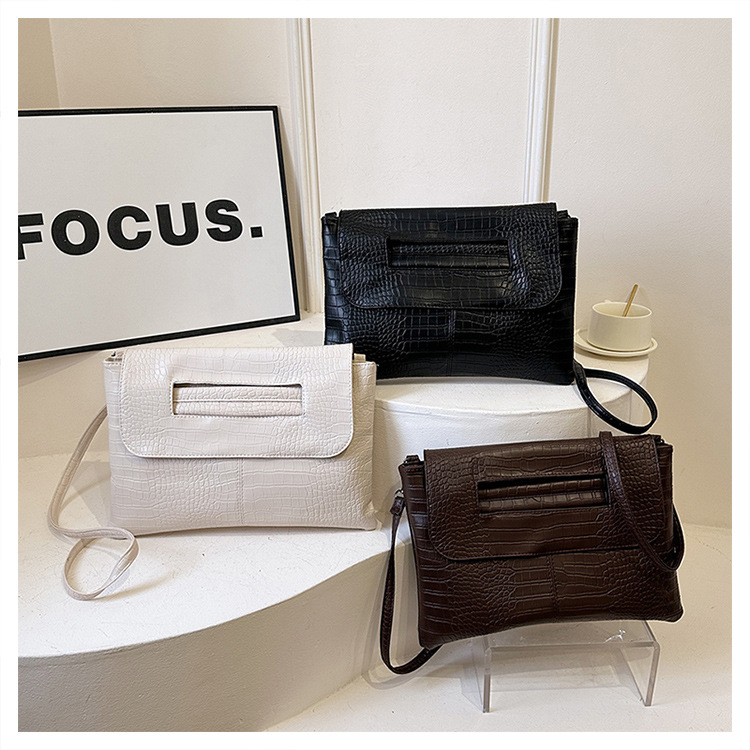 New cross-border foreign trade crocodile pattern strap clutch bag, large-capacity file bag, storage bag, official document bag, crossbody bag undefined