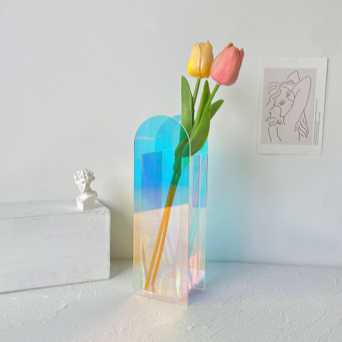 Nordic cross-border ins acrylic vase dried flowers creative ornaments modern home living room art vase decorations