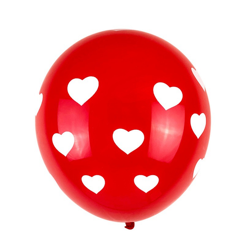 Globo rojo estampado de amor boda confesión boda decoración de boda globo de látex en forma de corazón de 12 pulgadas 2.8g
