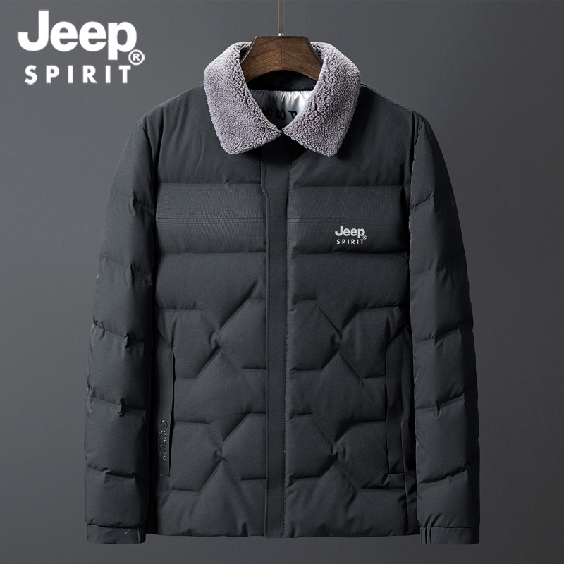 JEEP SPIRIT hombres de invierno abajo chaqueta caliente al aire libre engrosada suelta más tamaño pato blanco abajo de longitud media