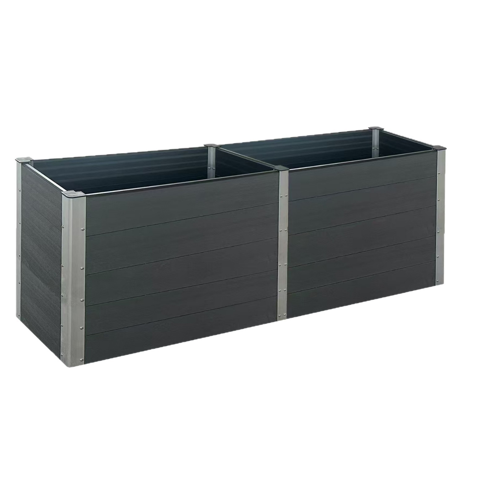 Caja de flores de madera de plástico transfronteriza para patio exterior caja de plantación anticorrosiva terraza caja de flores combinada rectangular maceta de plantación verde