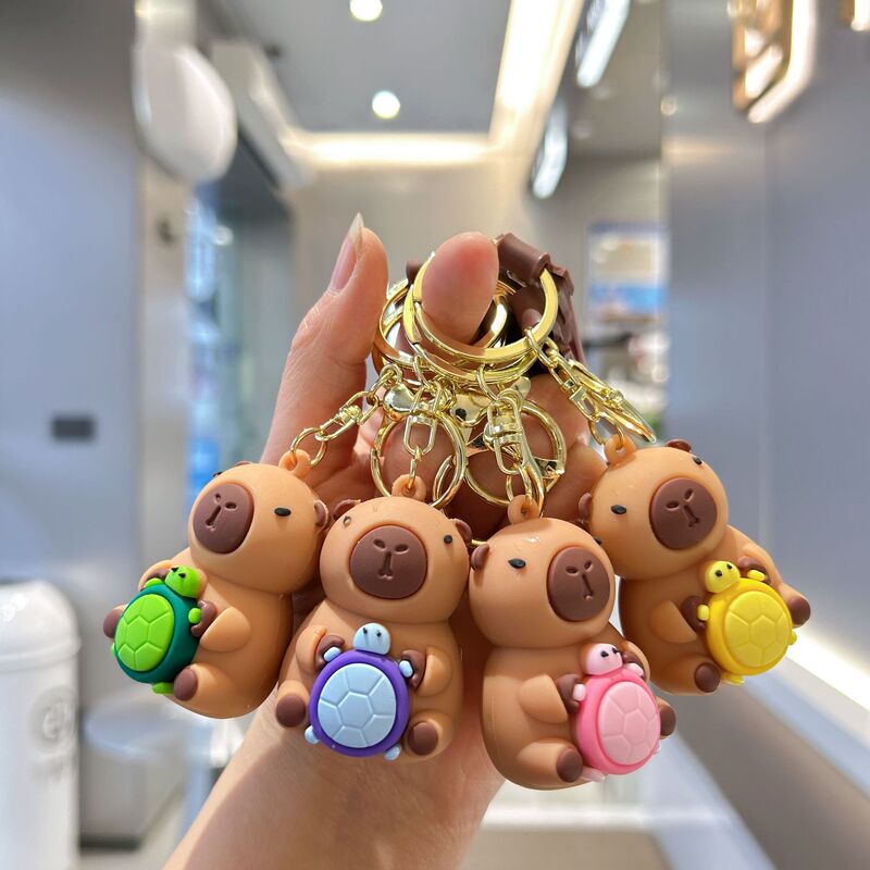 Lovable Capibala Capybara Keychain Explosive School Bag Pendant Student Gift Pendant Car Key Chain Doll