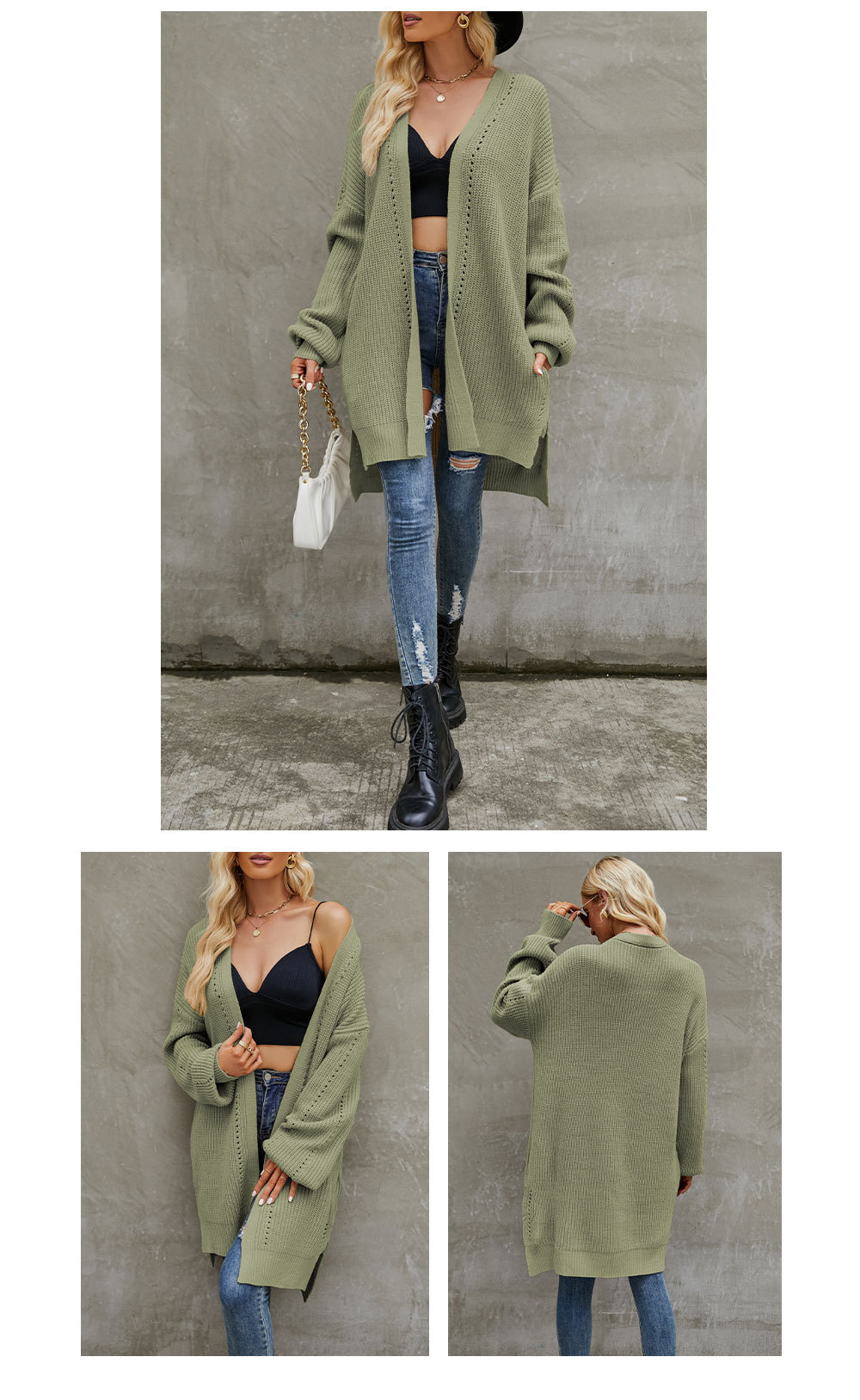 Solid Color Pattern Winter, Autumn Season Women's Gender Wholesale Women's Casual Streetwear Solid Color Long Sleeve Pocket Sweaters & Cardigans