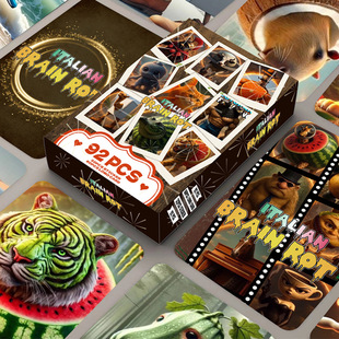92 Small Cards Foreign Mountains and Seas Tungtungtungsahur Stick Man Lomo Card Photo Card Sticker