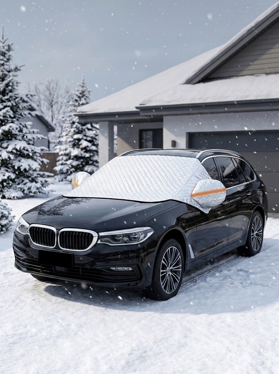 Half car cover for winter, car snow shield for front windshield, anti-freeze cover, thickened snow cover, frost and snow protection