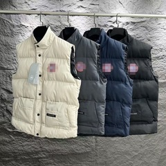 国境を越えた2025種類のガチョウの馬甲綿服男女カップル防水ベストは保温袖なしの肩のコートを厚くした