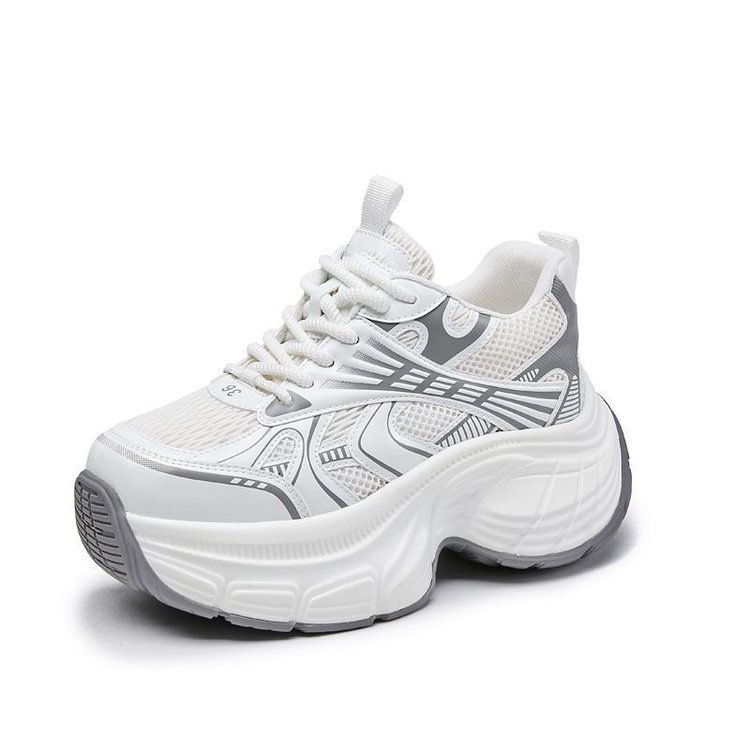 2025 Spring And Autumn New Versatile Dad For Women Thick Sole Height Increasing Sports Casual White Shoes Ins Trend_voghion.com