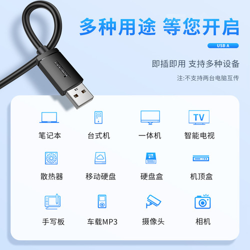 USB cable manufacturer USB copy cable 1.5 meter USB hard disk data cable Oxygen-free copper USB male-to-male online cable
