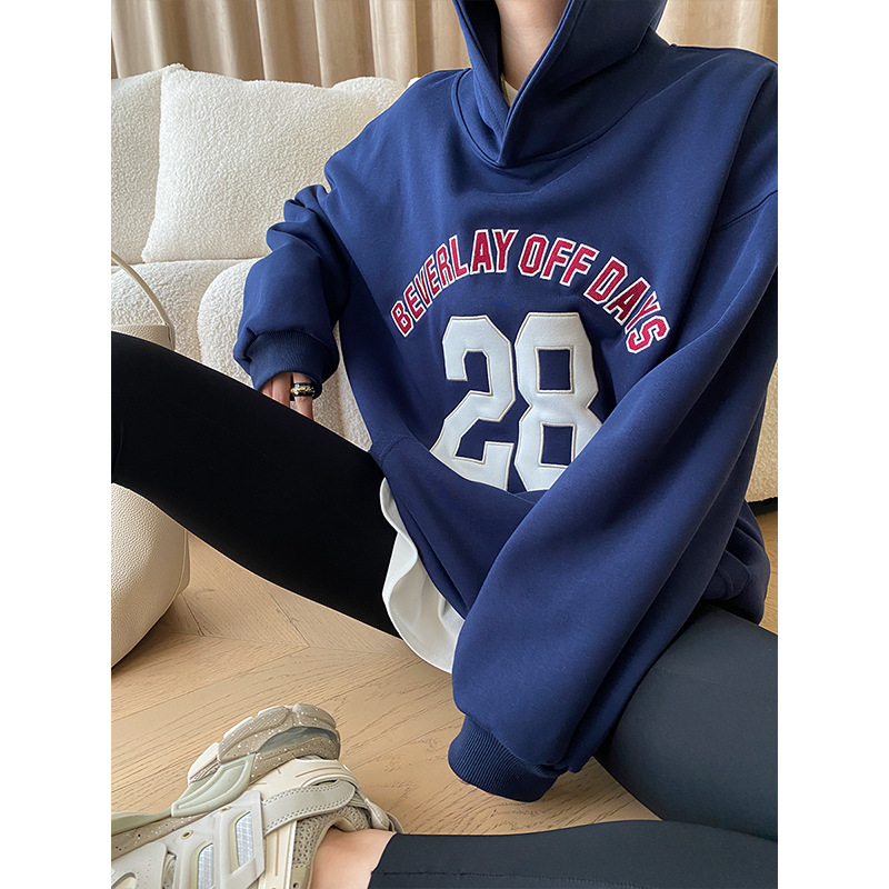 YOOYOOTOWN 司南 随性腔调 早秋美式字母廓形高克重休闲宽松连帽卫衣 SN3787
