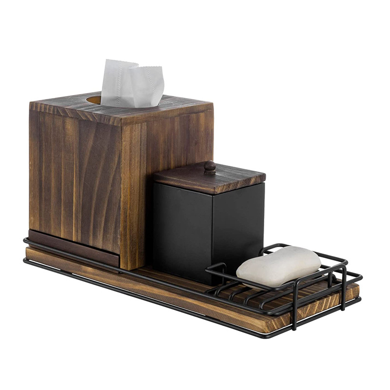 实木沥水架卫生间木质抽纸盒置物架酒店浴室纸巾木盒