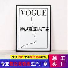 客厅电视背景户摆件装入抽象人脸装饰画软摆画轻奢GUEVO玄关ins风