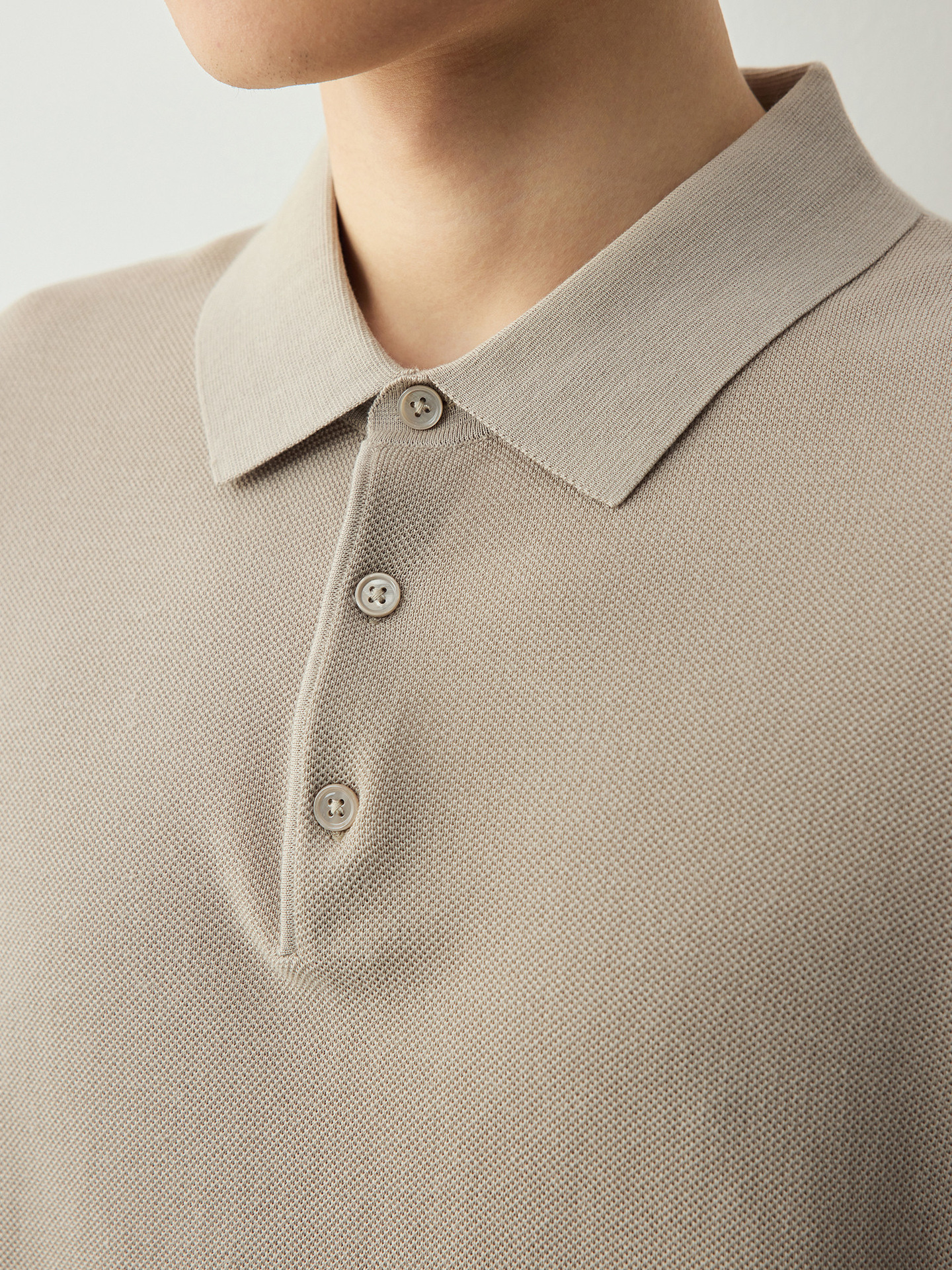 Áo polo nam tay ngắn chất liệu cotton pha tơ tằm phong cách cổ điển — đen