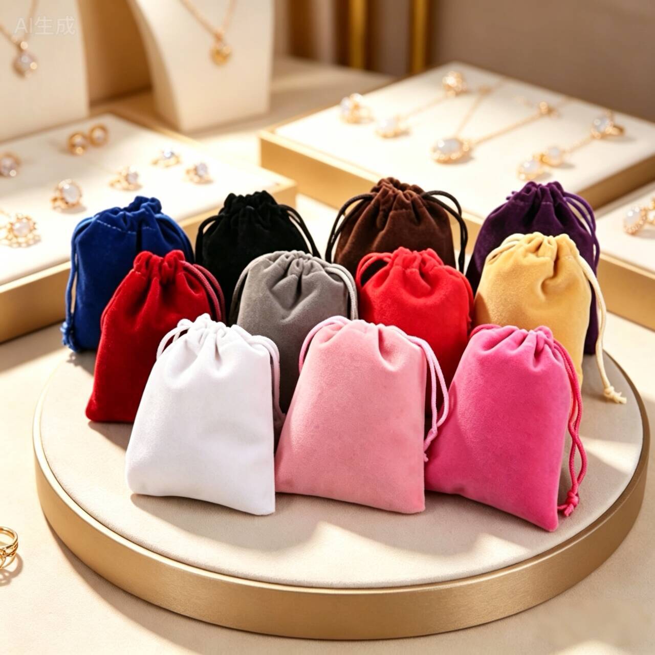 Bolsa de franela de joyería de alta gama, bolsillo con cordón grande y pequeño, bolsa con cordón para auriculares, banco de energía, bolsa de almacenamiento de energía móvil image 4