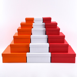 Spot Large White Birthday Gift Box Red Rectangular Wedding Candy Box Black Exquisite Orange Souvenir Packaging Box
