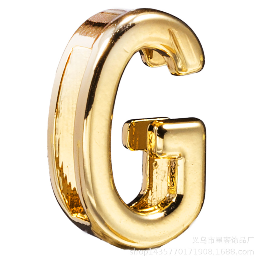 2*10mm長方形の穴の金色のアルファベットのビーズのネットの身の回りの腕時計のブレスレットのdiyの名前のばらの部品