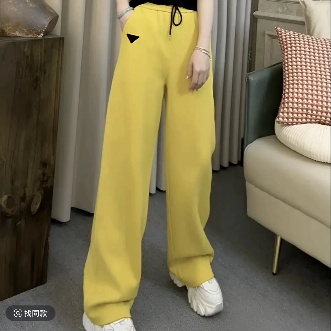 2025 весенний новый дизайн чувство моды иностранные дикие сплошные прямые брюки с широкими ногами повседневные брюки