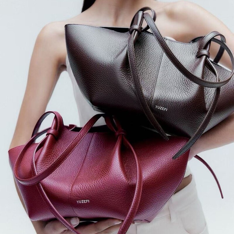 Cross-Border Spot Yuzefi Wing Bag Mochi Genuine Leather Armpit Tote Bag