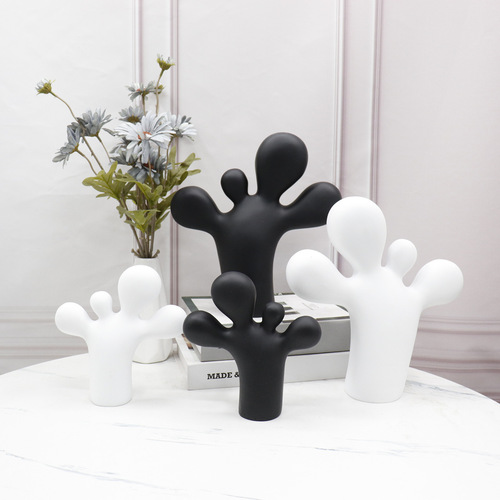 Nordic modern minimalist creative black and white paw feet desk study decor home living room model room hotel soft furnishings