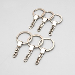 現物卸売り保色メッキキーホルダーと合金ヘッドDIYクリエイティブアクセサリー平輪キーホルダー金具ペンダント