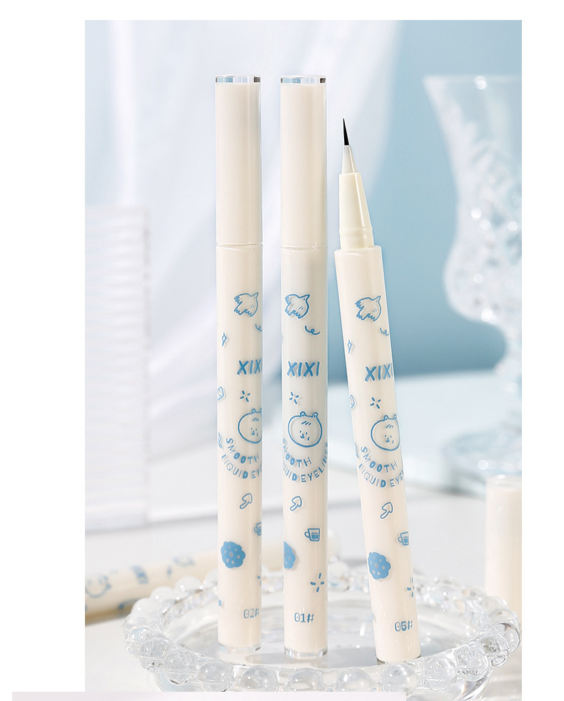 The makeup xixi cute bear soft and smooth eyeliner pen is extremely fine, waterproof, sweat-proof and does not smudge down to the eyelashes undefined