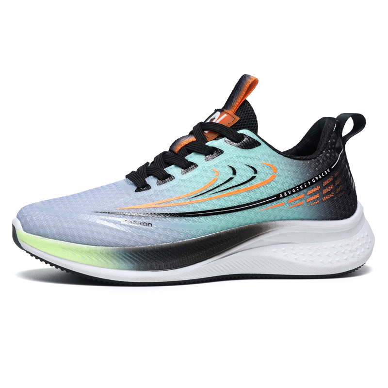 Zapatos de hombre 2025 primavera nuevo estilo malla transpirable suela blanda amortiguación zapatos para correr ligeros y versátiles zapatos deportivos casuales para estudiantes