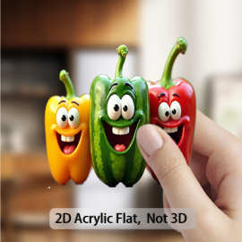 2D平面亚克力冰箱磁铁卡通辣椒乐队家庭装饰圣诞节感恩节礼物