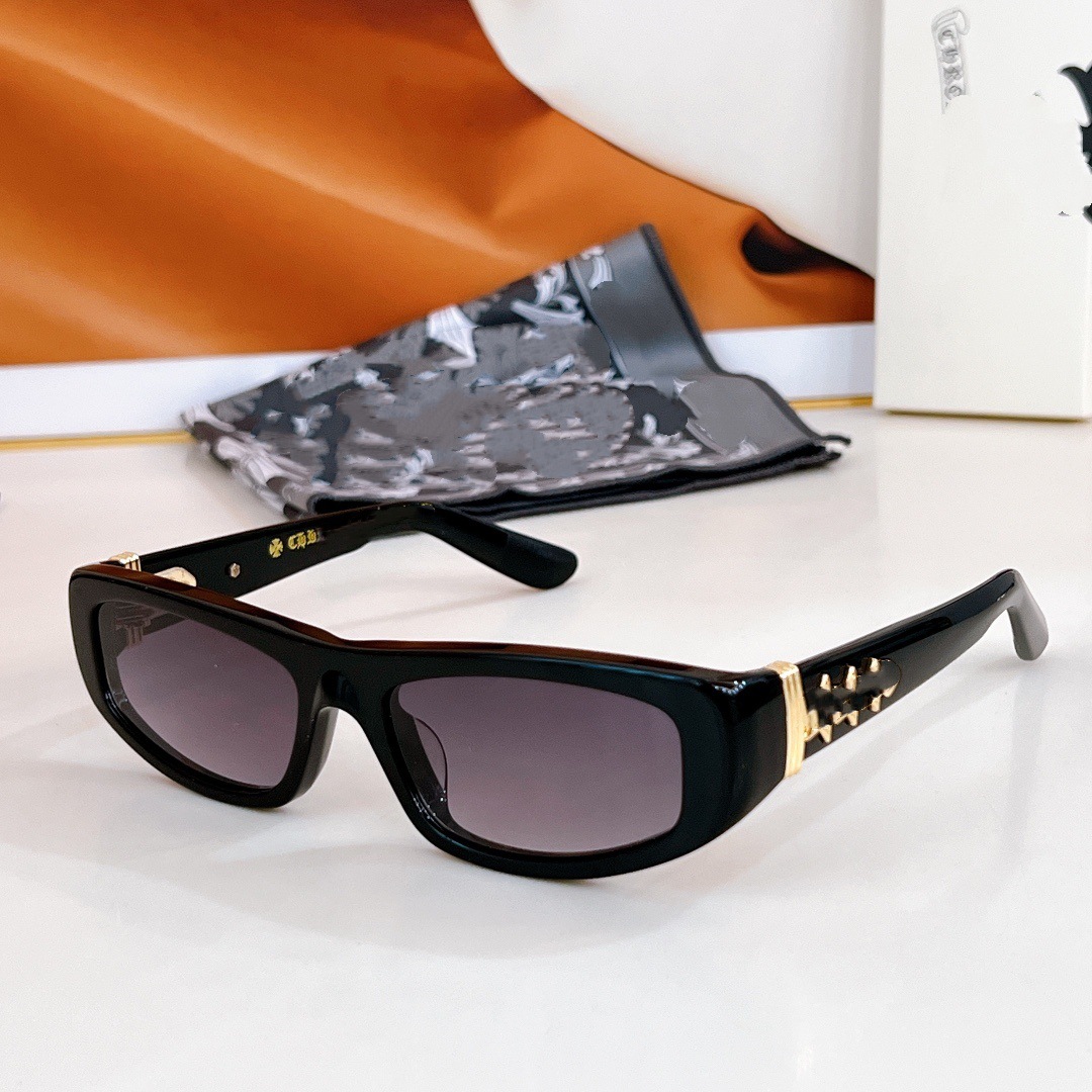 Chrome Hearts Roller Square-Frame Acetate Sunglasses Black Grey (ROLLER)