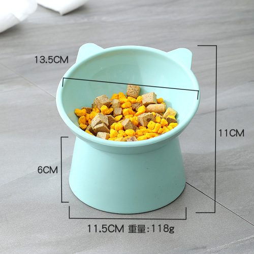 Tall bowl cat slant mouth food bowl anti-tip feeding cat bowl ins style plastic pet bowl pet bowl holder wholesale