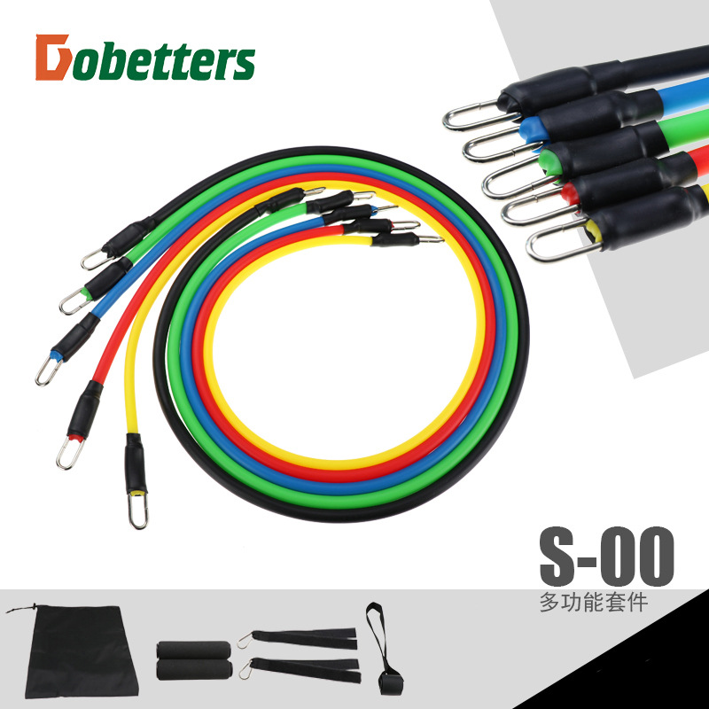 11 piezas de tensión dispositivo de tensión cuerda de la función de fitness dispositivo de tensión traje de entrenamiento muscular cinturón elástico traje al por mayor