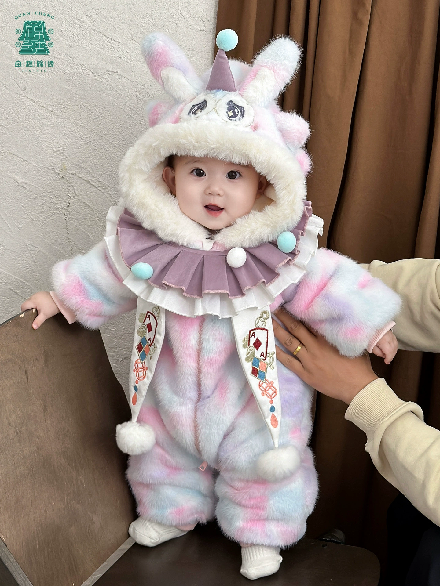 Зимний детский костюм с цветами, Hanfu для девочек на выход, китайский стиль