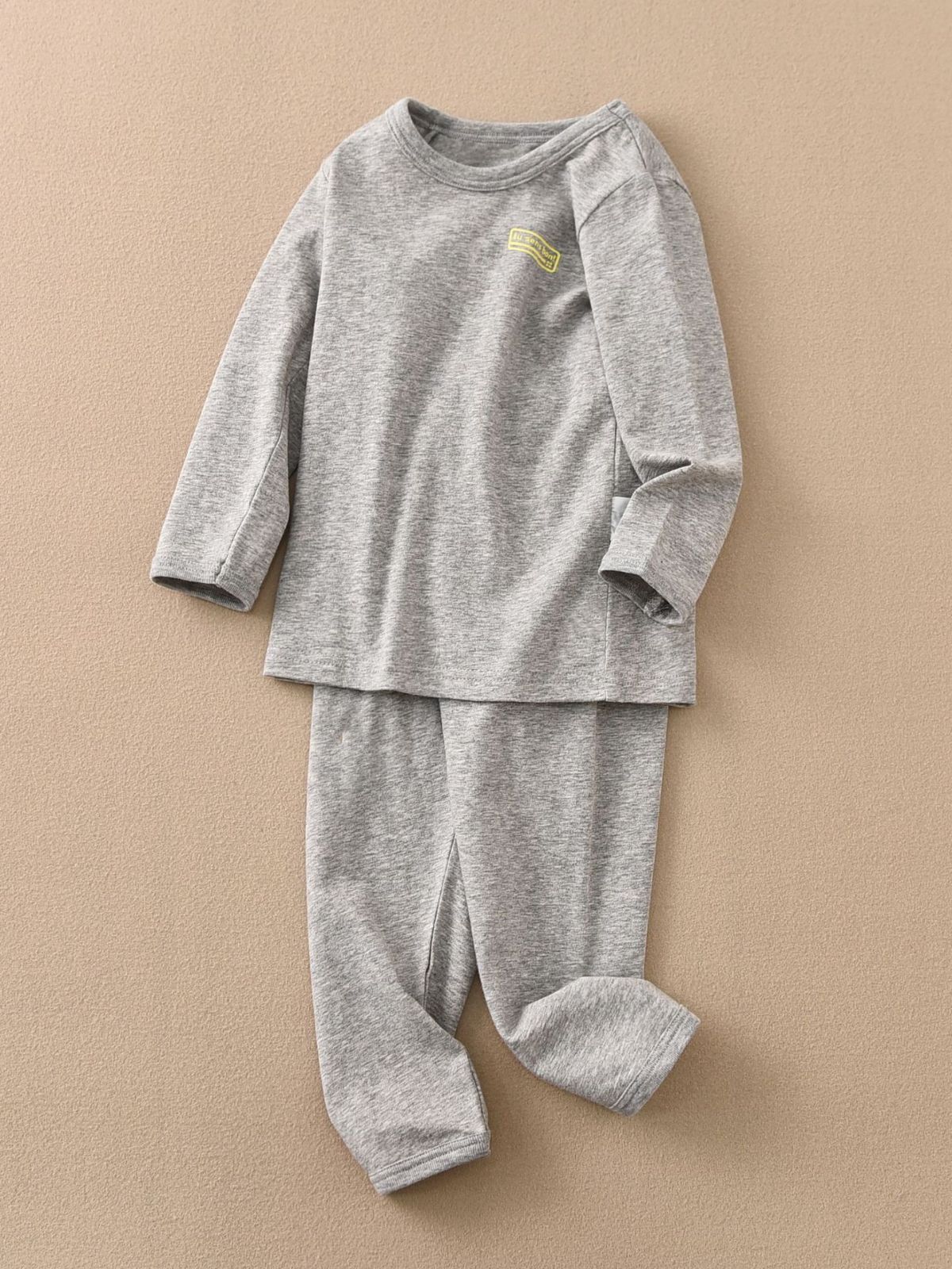 아민 면 긴 소매 세트 코끼리 회색 단색 (1 세트)