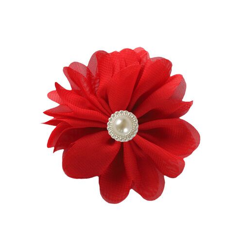European and American 7cm DIY jewelry headwear handmade headwear wavy chiffon fabric flower clothing hair accessories without hair clips