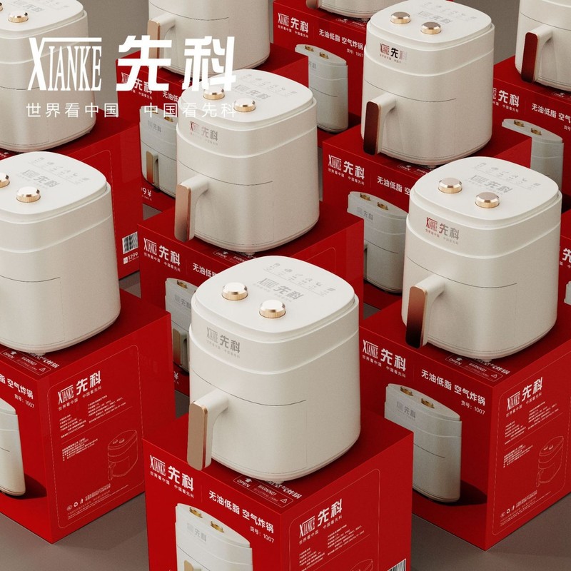 Xianke 大容量エアフライヤー家庭用多機能電気オーブン無油煙フライヤーノンスティック電気フライヤー卸売|undefined