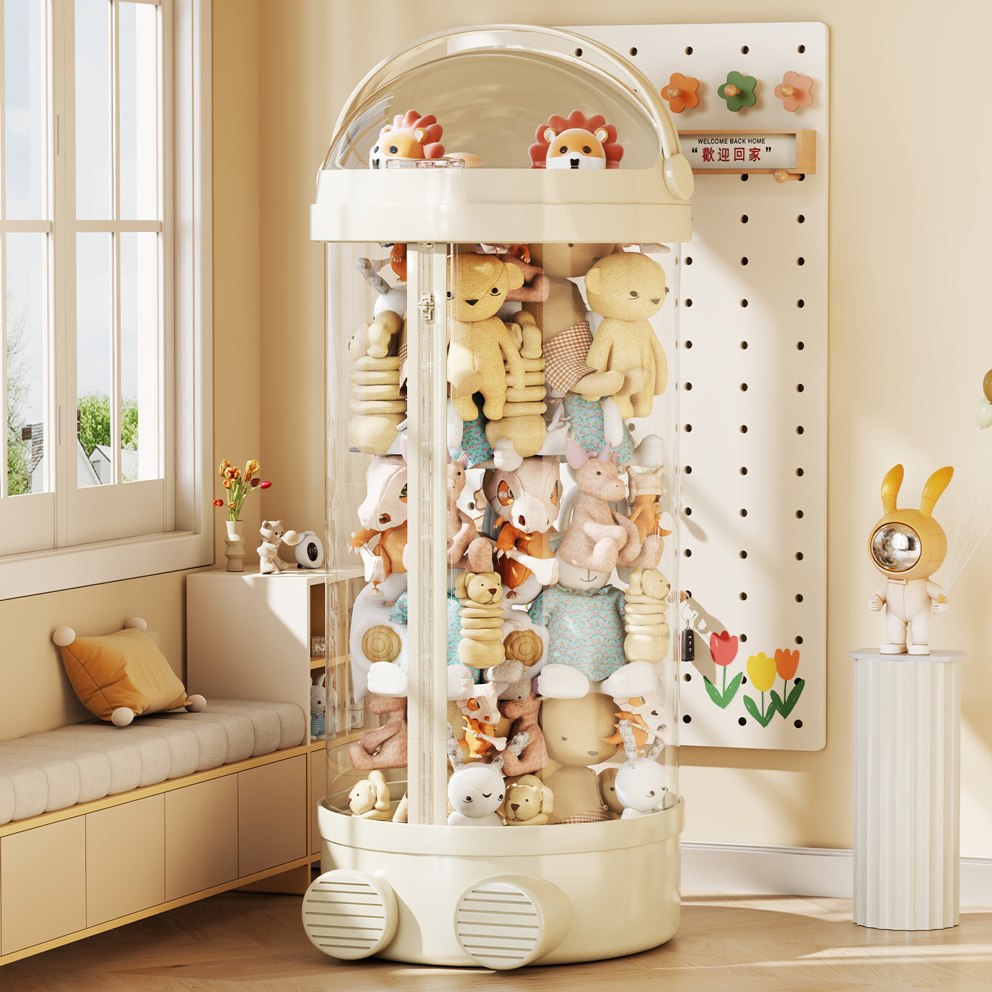 Cubo de Almacenamiento para Peluches de Gran Capacidad para el Hogar