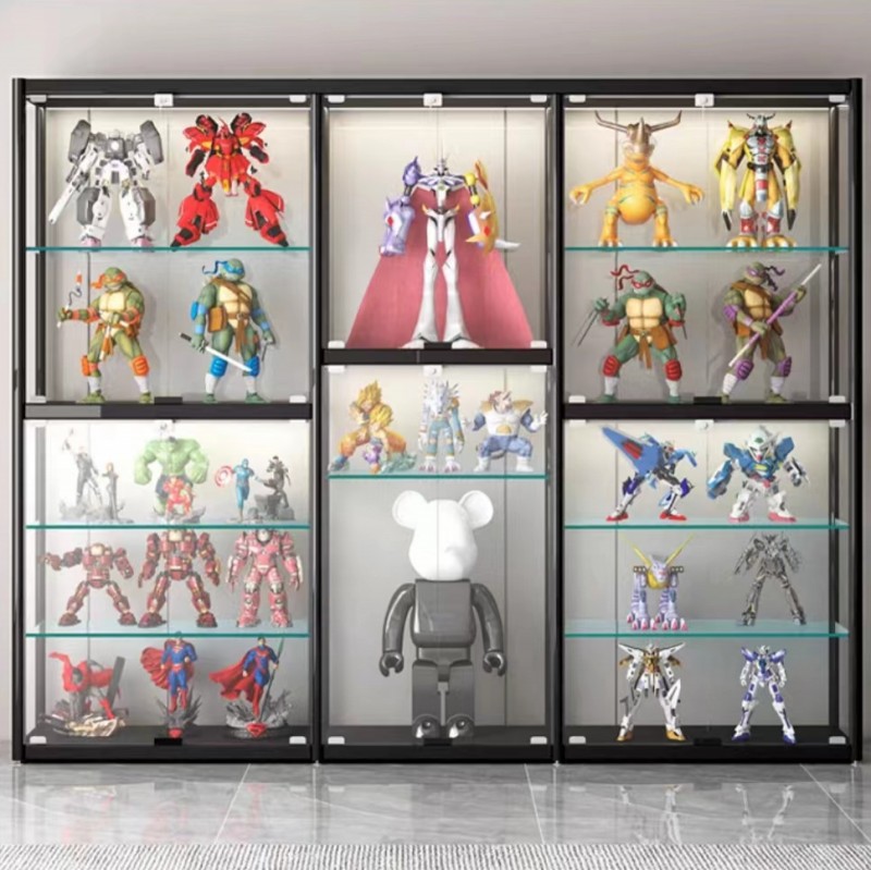 模型手办展示柜玻璃透明防尘高达展柜玩具礼品陈列柜化妆品收藏柜