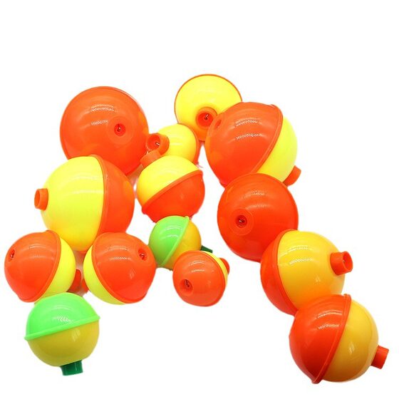 Manufacturers in stock wholesale red and white two-color spherical fish floating sea fishing floating ultrasonic fishing gear suit supplies