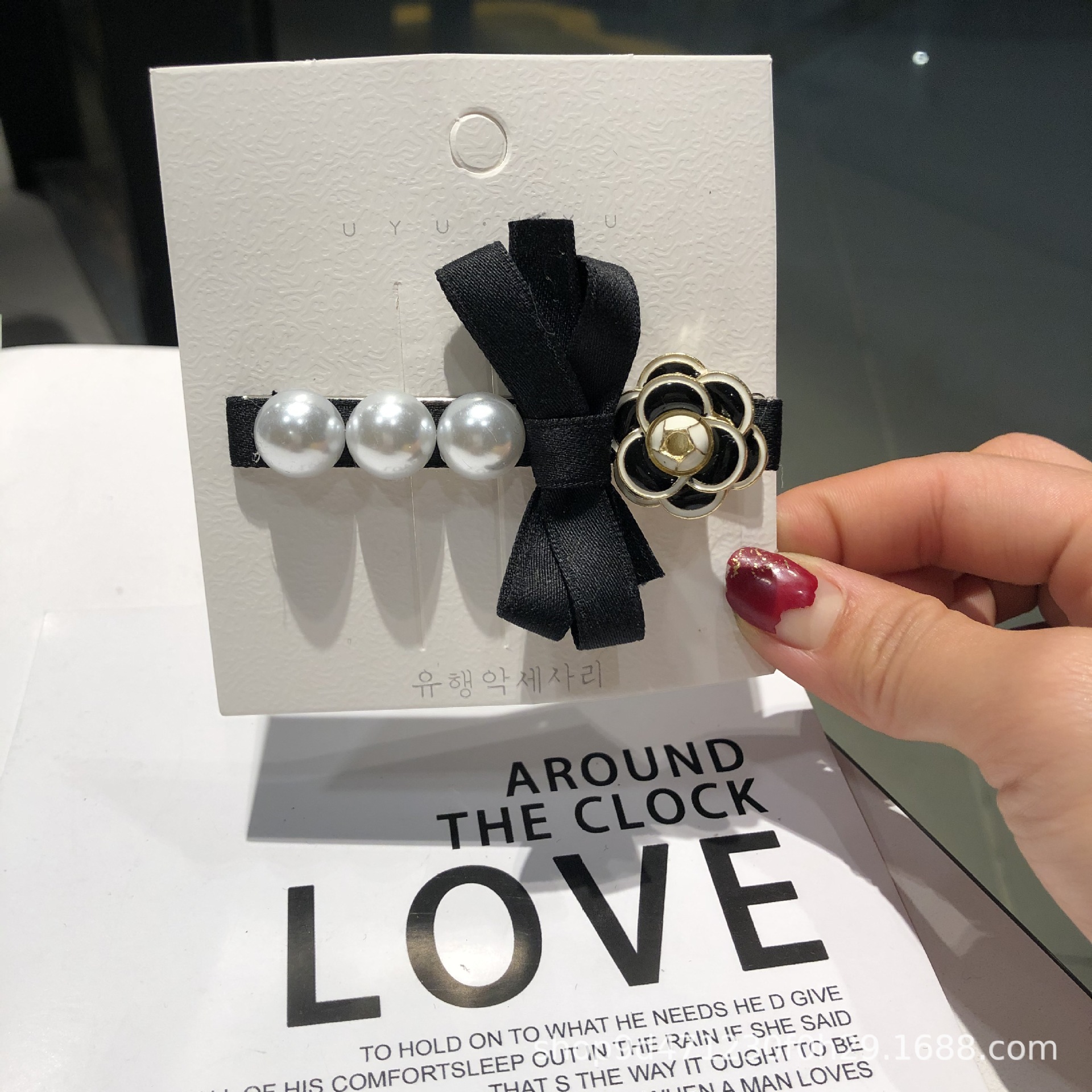 Japanese-style mesh pearl bow hair tie hair clips, sweet and versatile hair bands, soft girl hair accessories, headwear clips, duckbill clips pic 17