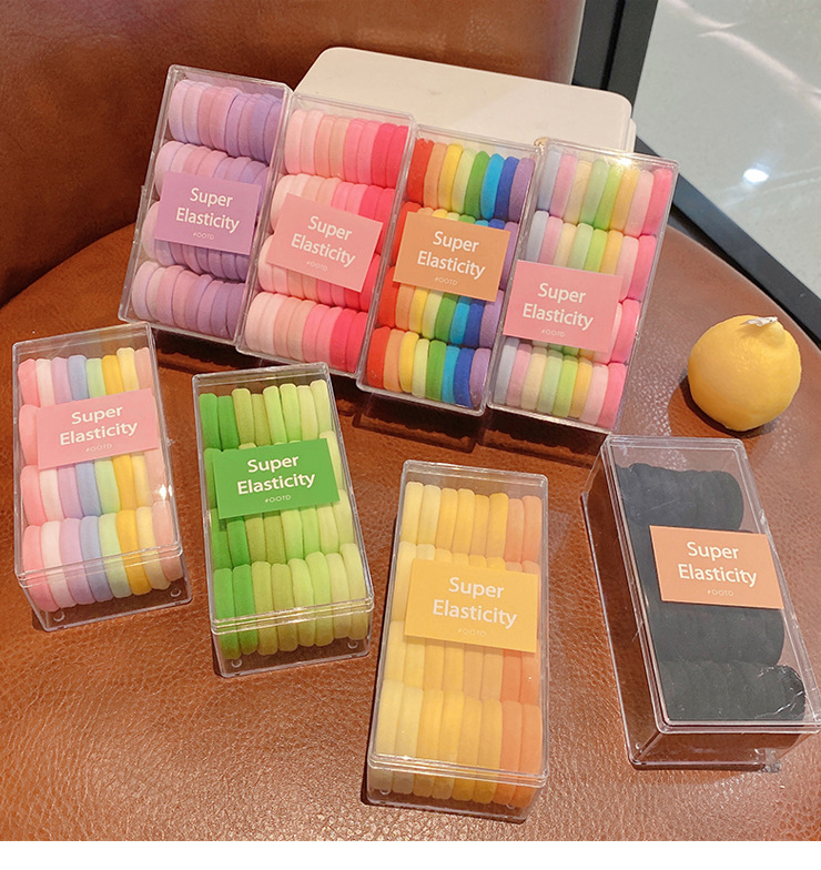 Simple Style Solid Color Cloth Patchwork Hair Tie 1 Set display picture 1