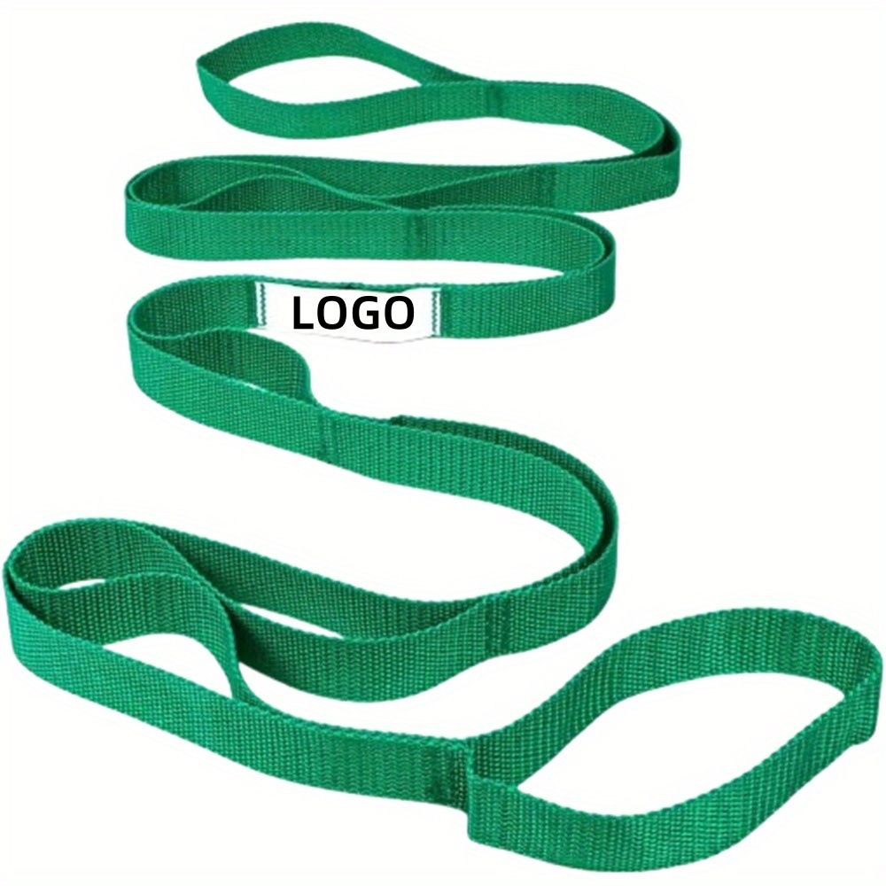 Cross-Border Yoga Stretching Belt Body Training Sports Yoga Stretching Belt Non-Elastic Fitness Therapy 10-Ring Yoga Belt