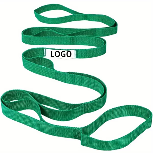Cross-Border Yoga Stretching Belt Body Training Sports Yoga Stretching Belt Non-Elastic Fitness Therapy 10-Ring Yoga Belt