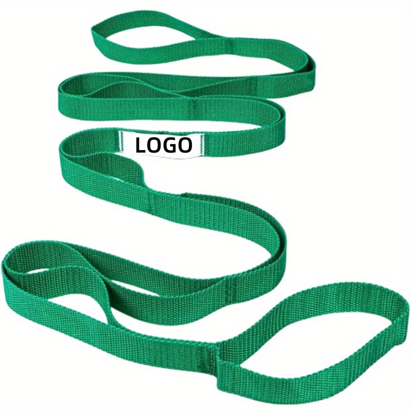Cross-Border Yoga Stretching Belt Body Training Sports Yoga Stretching Belt Non-Elastic Fitness Therapy 10-Ring Yoga Belt