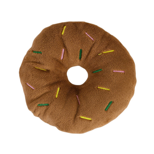 Pet supplies plush sound making toys wholesale dog and cat bite-resistant educational toys cross-border supplies donuts