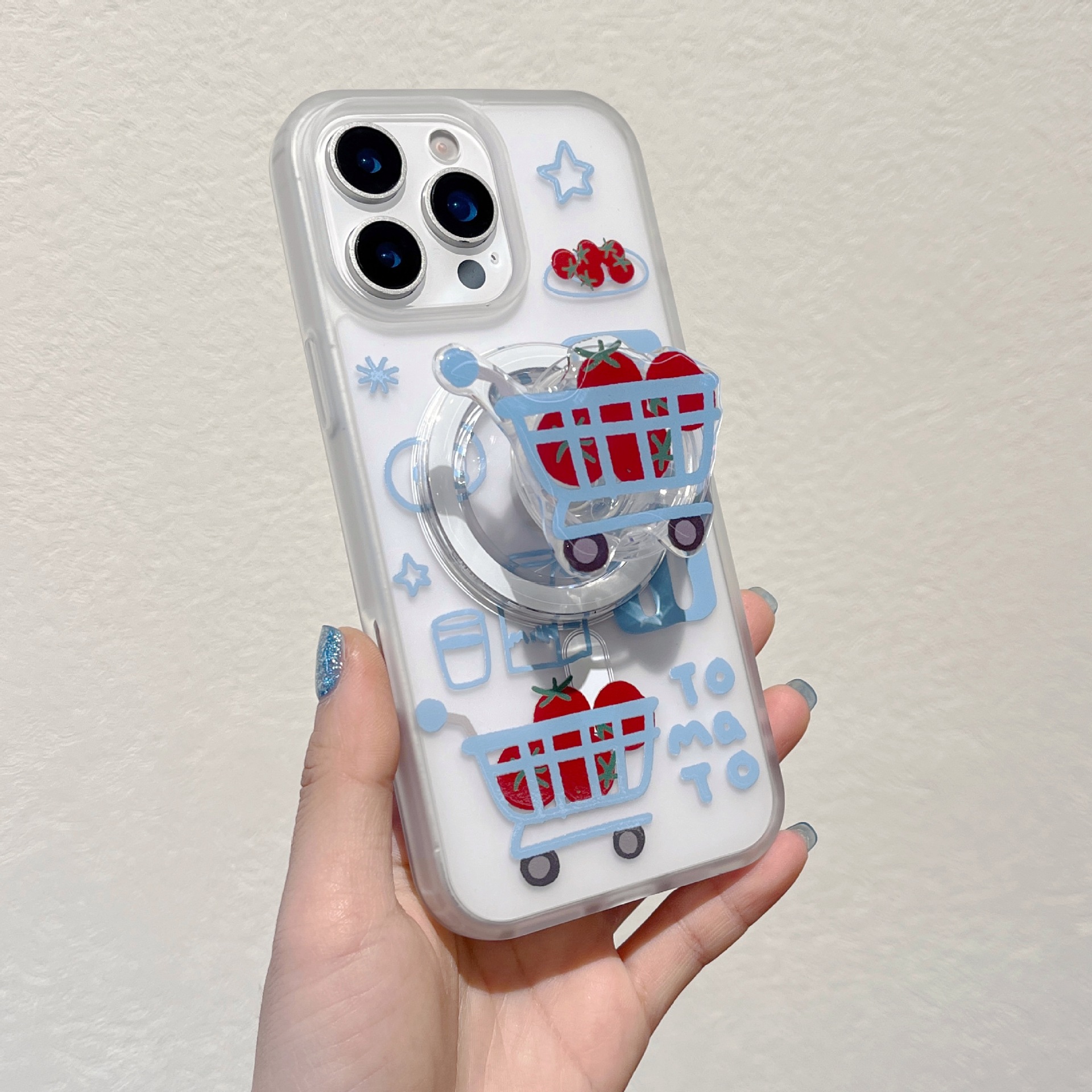 Carrito de compras de tomate magnético Soporte magnético para Apple 16ProMax funda para teléfono 15/14 Nuevo 13 Pareja 15P