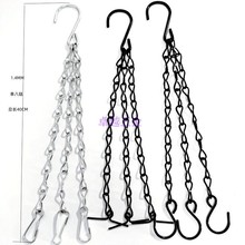 1.4线单八花盆吊链铁吊链吊盆链花篮吊链带钩吊盆链黑色白锌