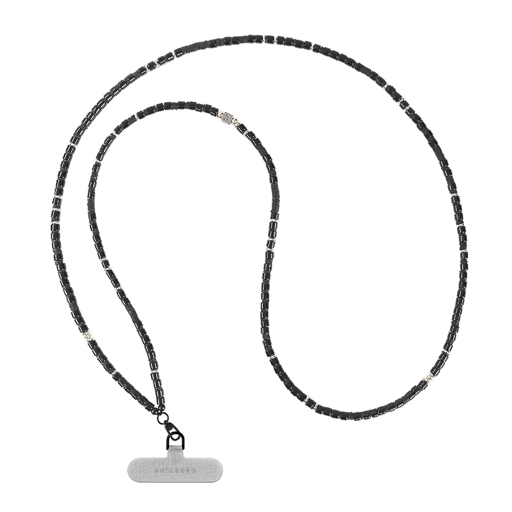 블랙 오닉스 비즈 크로스바디 랜야드 [개스킷 제외]