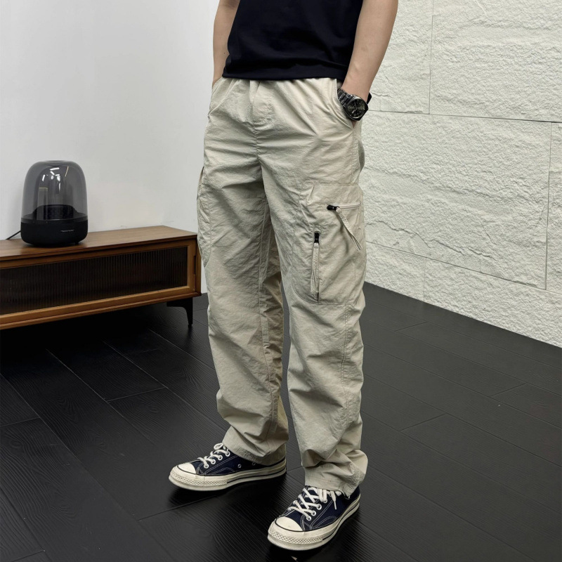 American Style Casual Texture Straight Barrel Paratroopers Men's Multicolor Three-Dimensional Cut Multi-Pocket Stitching Casual Pants