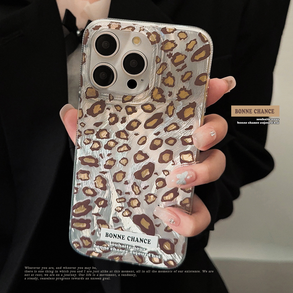 Ins pluma brown leopardo para 12 manzanas 15 Pro Max caso de teléfono iPhone 13 anti-caída 14 chicas calientes 16